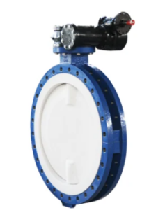 Worm Gear U Section Double Flanged Butterfly Valve With Soft Rubber Seat